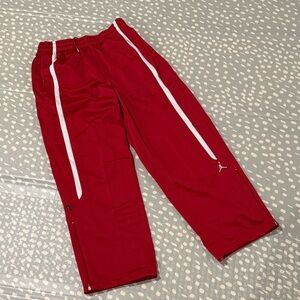 Jordan Red Sweatpants with White Accents